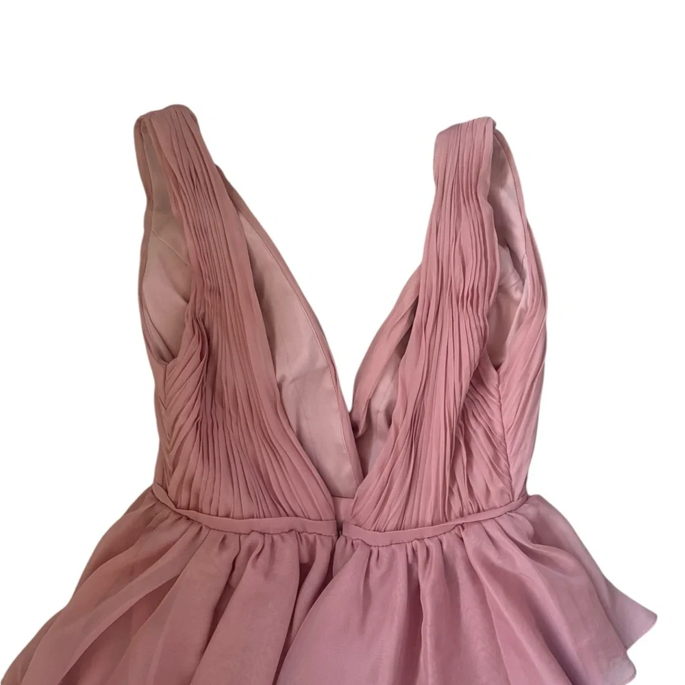 Mac Duggal 55320 High Low Tiered Gown With Built In Bodysuit Size 4 NWOT Rose - Picture 11 of 12